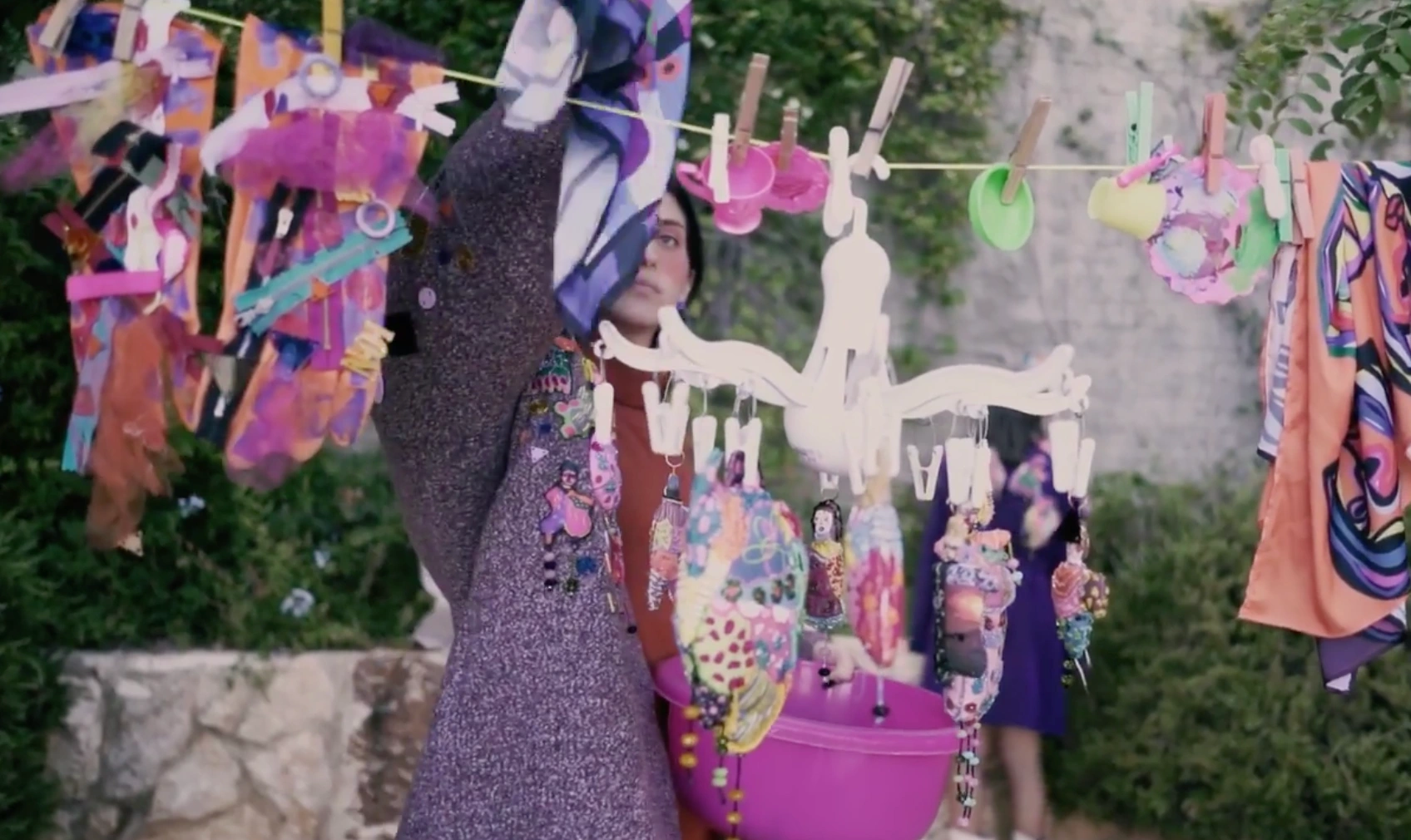 Selected frame from the fashion film