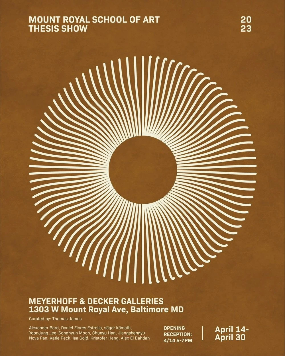 Mount Royal School of Art Thesis Show 2023 official poster