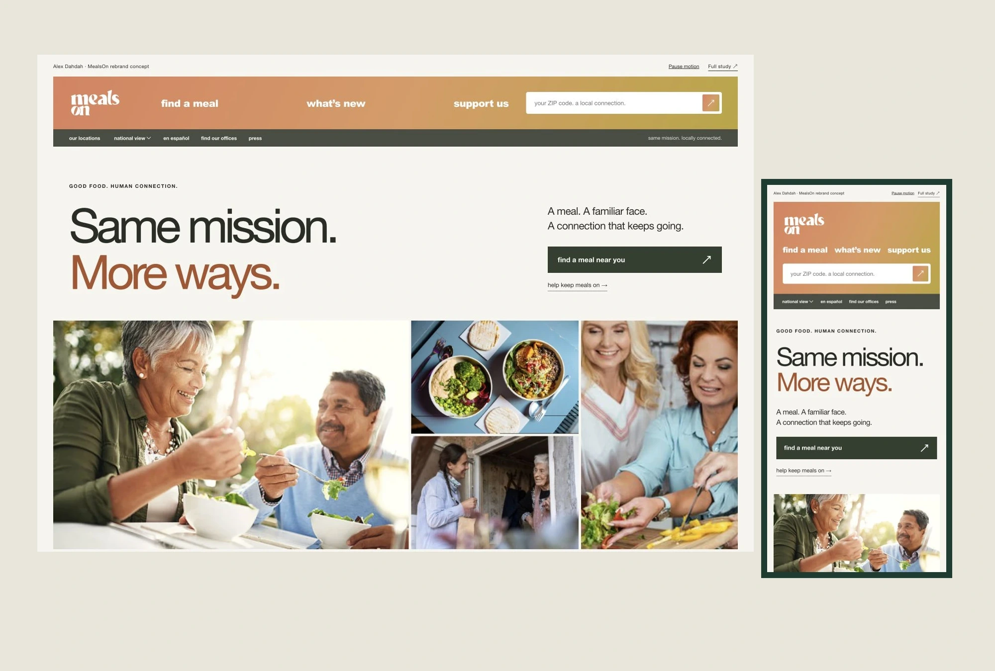 Refined website · actual desktop and mobile prototype renders
