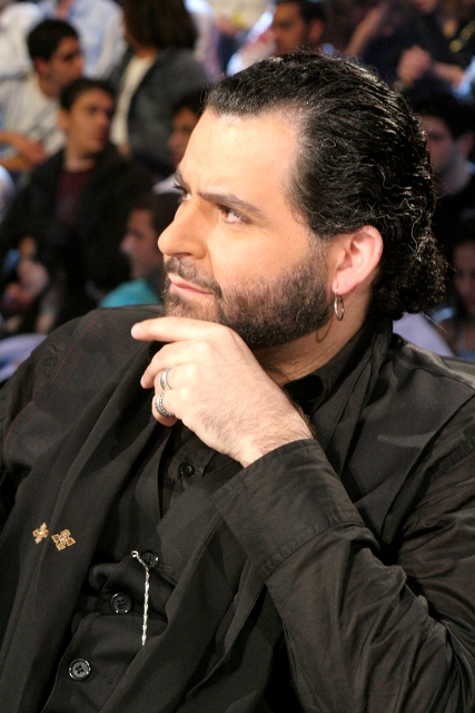 Michel Elefteriades during a television production, 16 April 2006. Photograph by Bahaab.