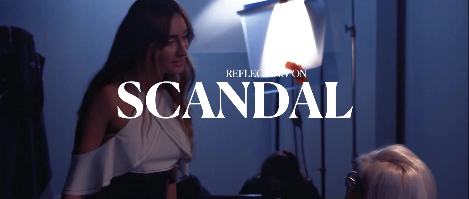 A production moment from the Reflecting on Scandal trailer.