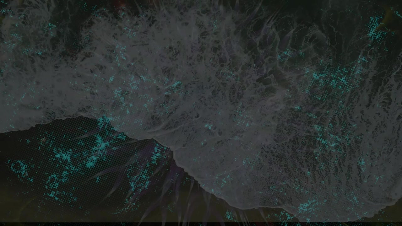 Ocean waves meeting fluid imagery in the Salaam performance visuals