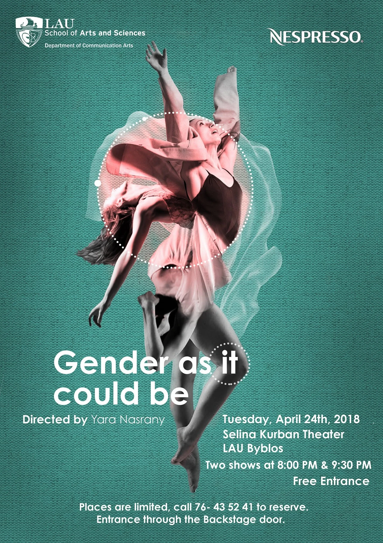 Original Gender As It Could Be production poster with layered dancers against a teal background · Gender As It Could Be